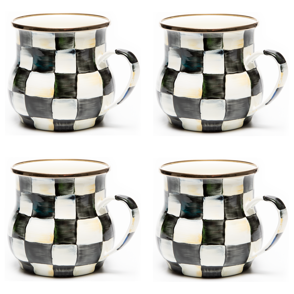 Check Enamel Mug