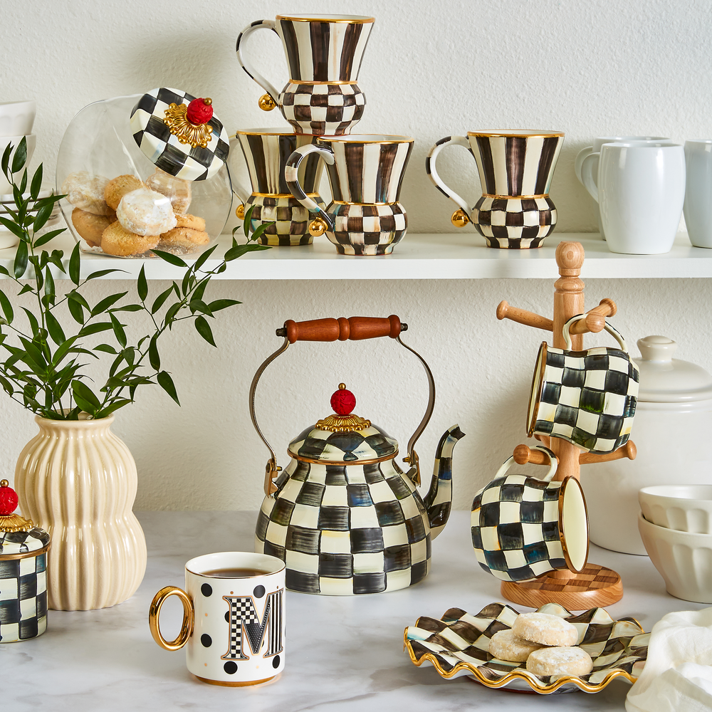 Check Enamel Mug