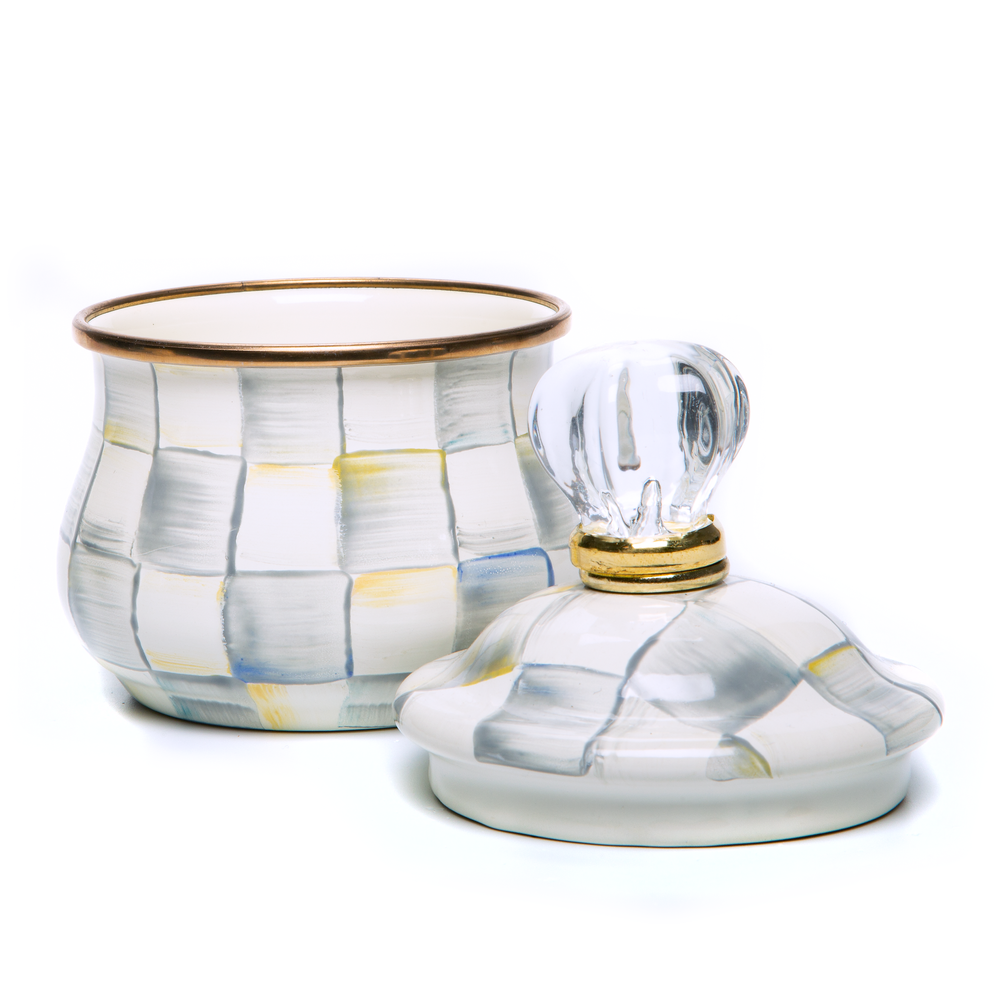 Enamel Lidded Sugar Bowl