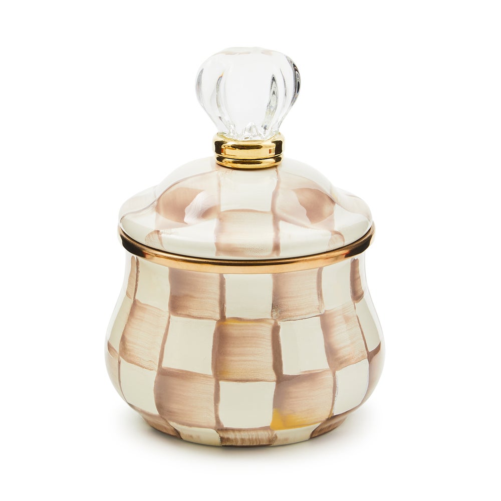 Enamel Lidded Sugar Bowl