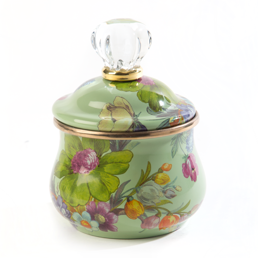 Flower Market Lidded Sugar Bowl - Green