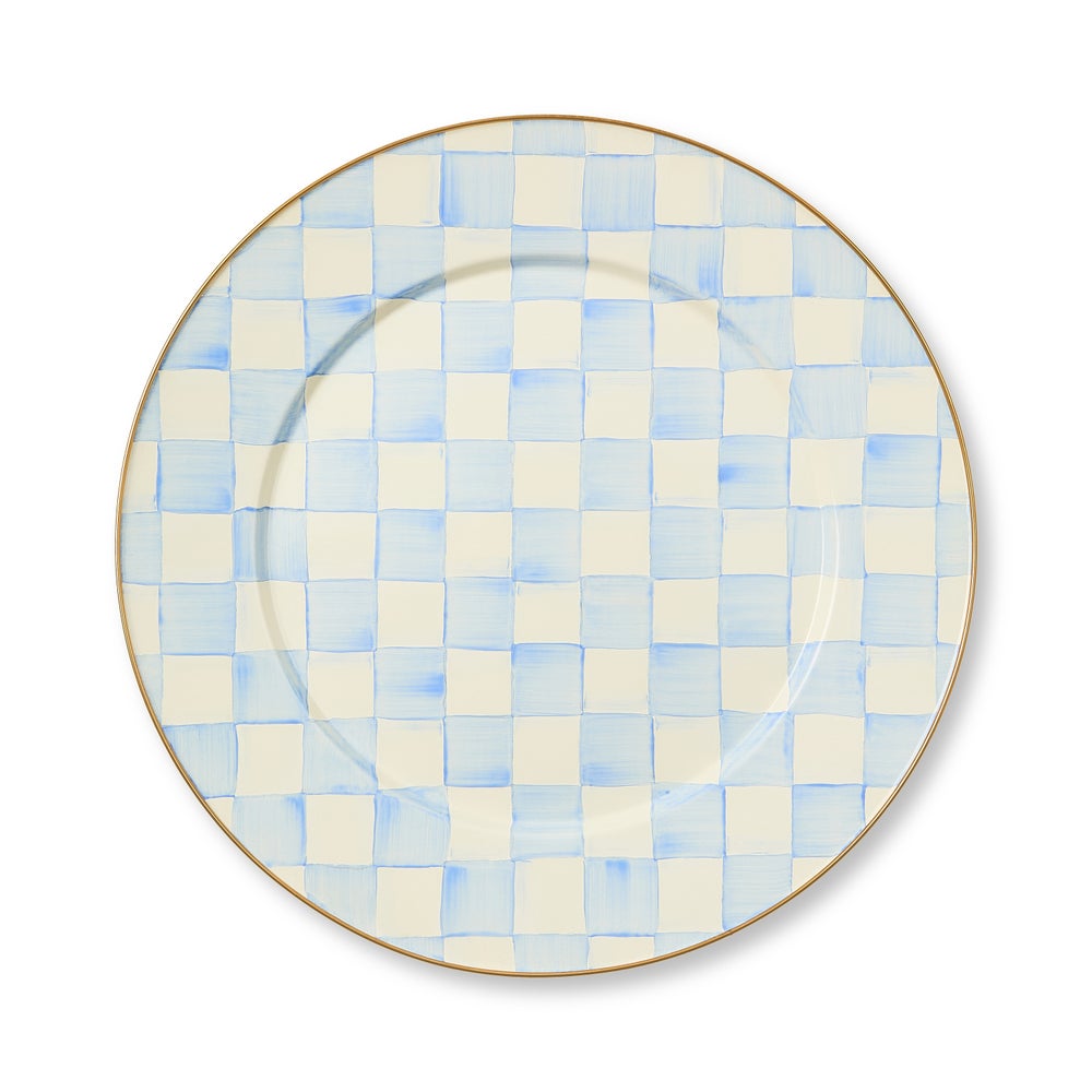 Check Enamel Serving Platter