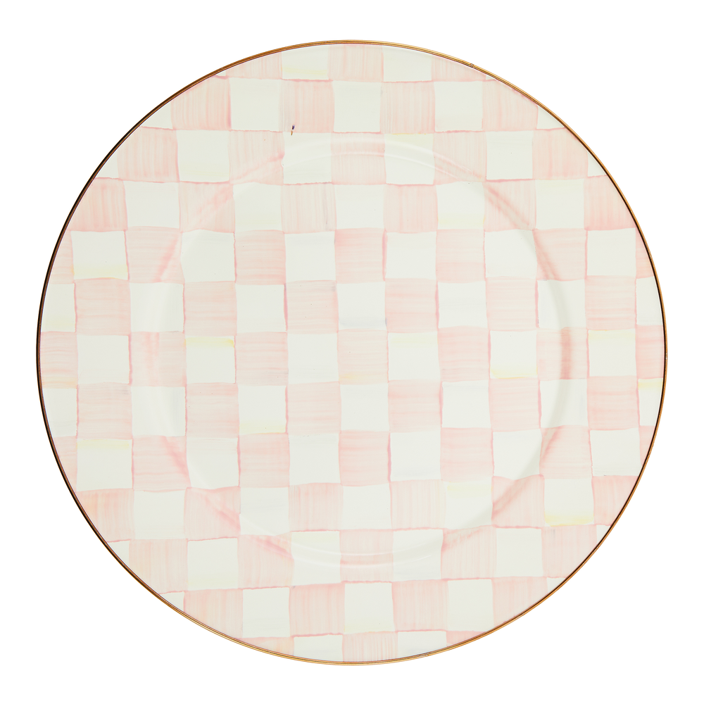 Check Enamel Serving Platter
