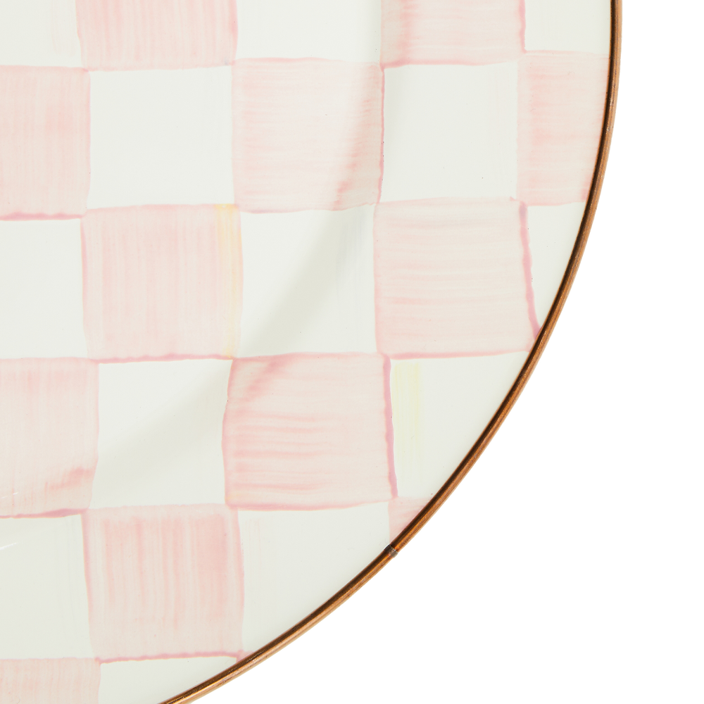 Check Enamel Serving Platter