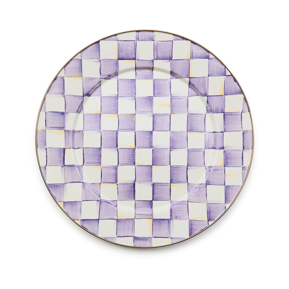 Check Enamel Serving Platter