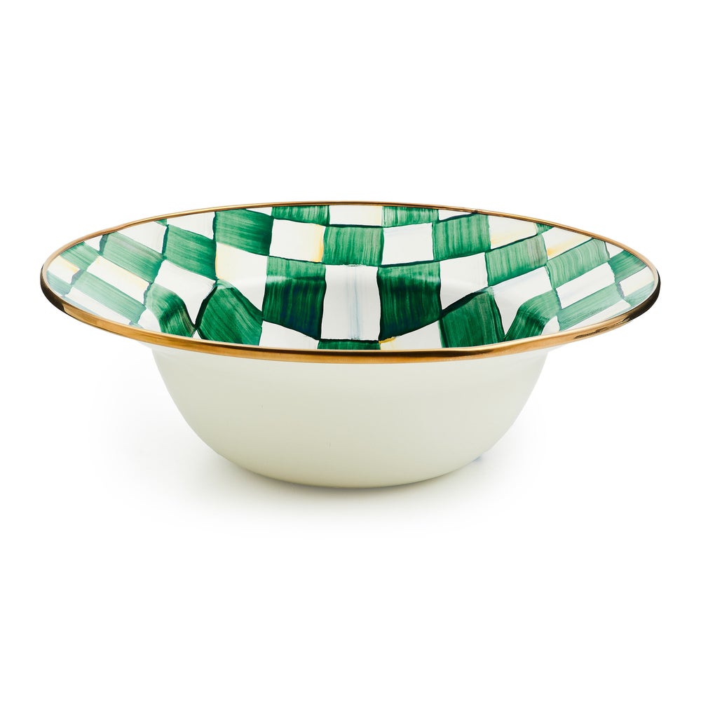 Check Enamel Serving Bowl