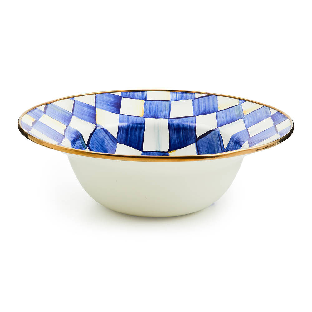 Check Enamel Serving Bowl