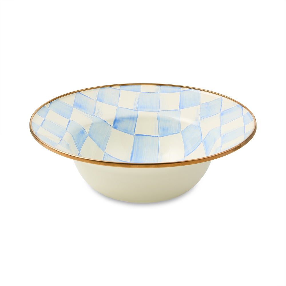 Check Enamel Serving Bowl