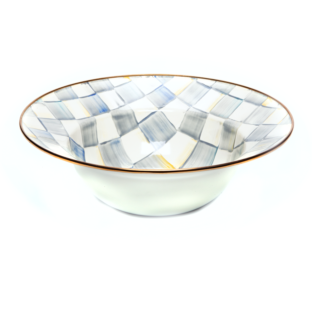 Check Enamel Serving Bowl