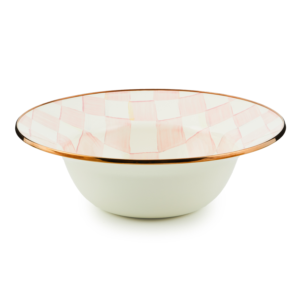Check Enamel Serving Bowl