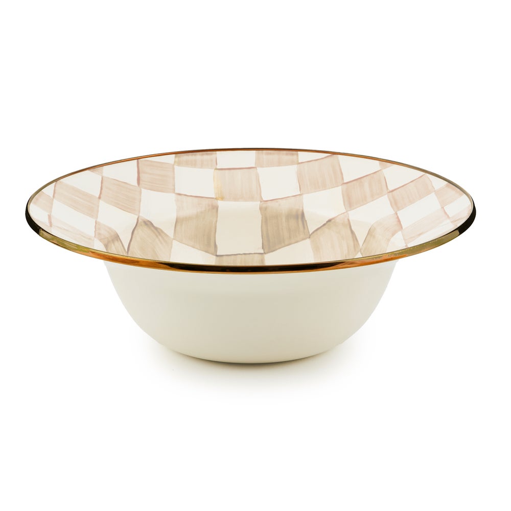 Check Enamel Serving Bowl
