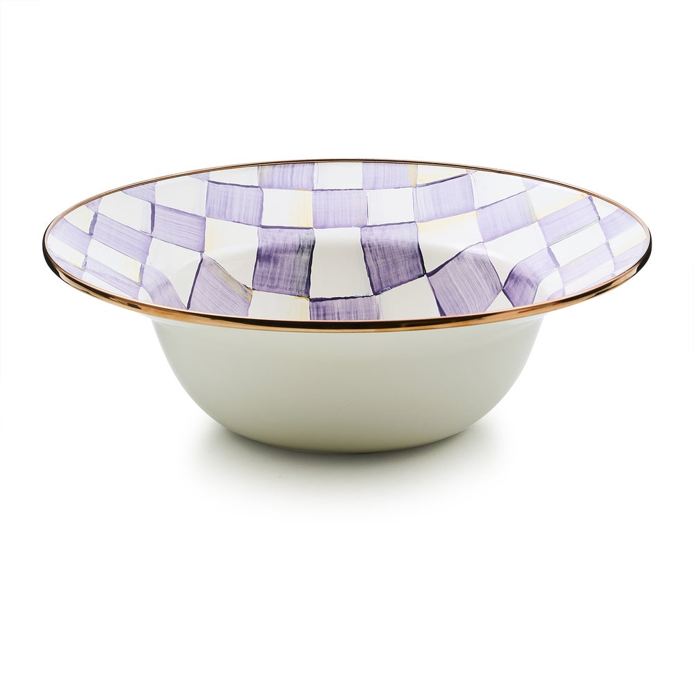 Check Enamel Serving Bowl