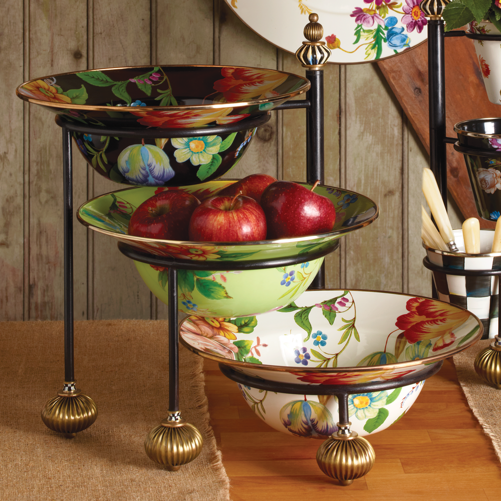 Floral Enamel Serving Bowl
