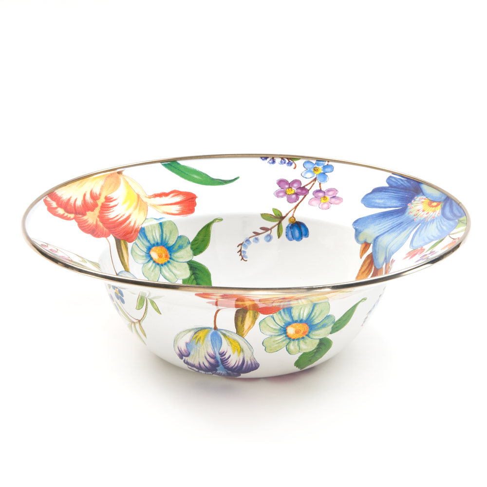 Floral Enamel Serving Bowl