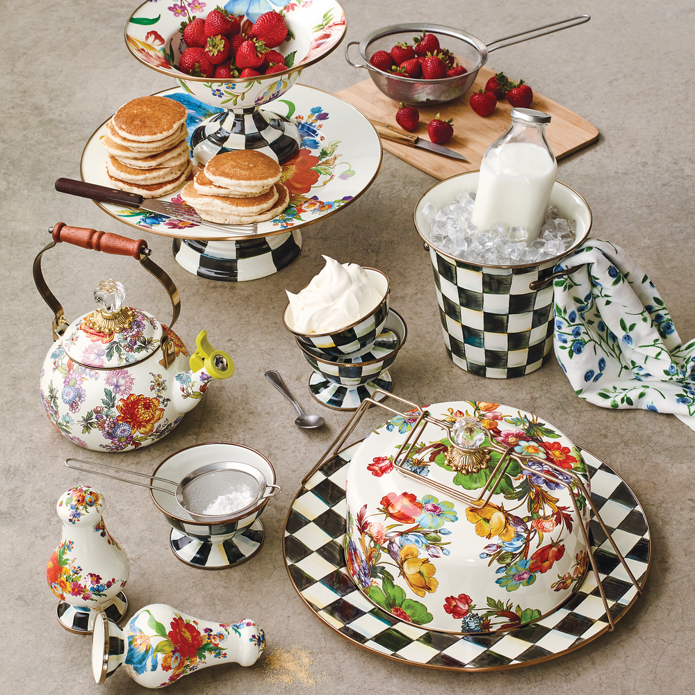 Floral Enamel Compote