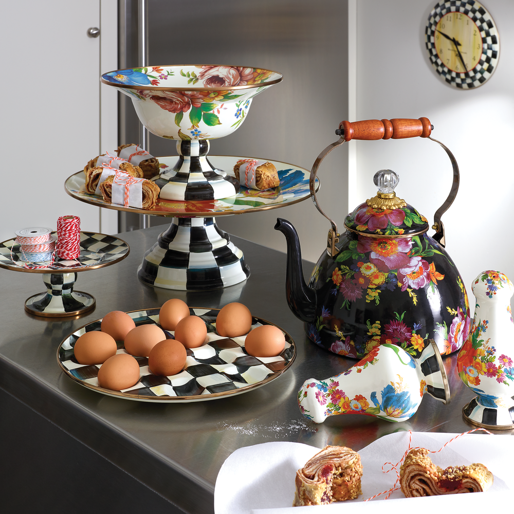 Floral Enamel Compote