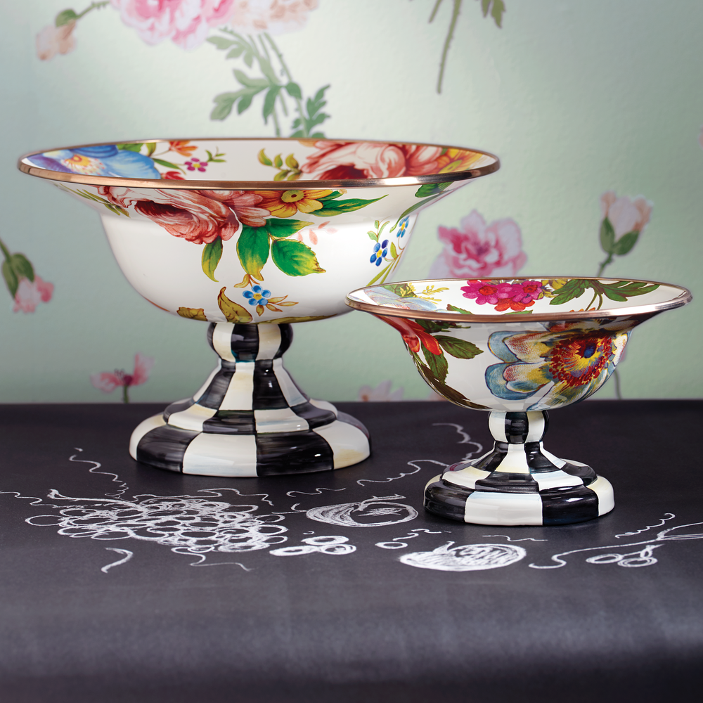 Floral Enamel Compote