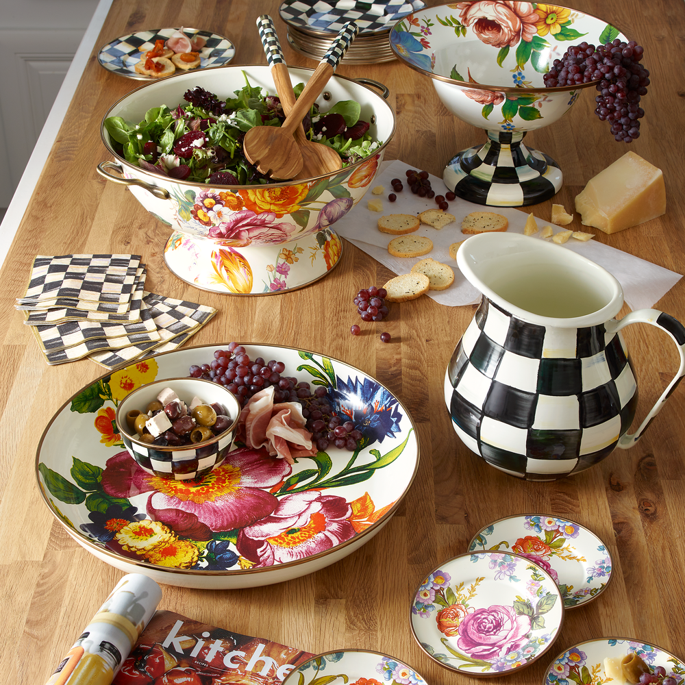 Floral Enamel Compote