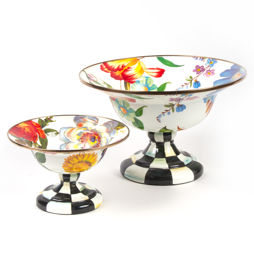 Floral Enamel Compote