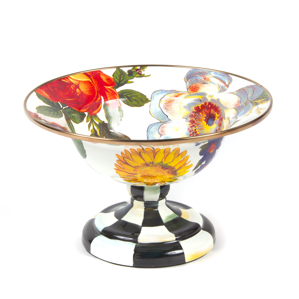 Floral Enamel Compote