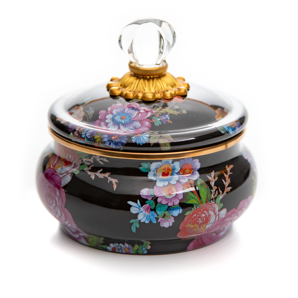 Floral Squashed Pot
