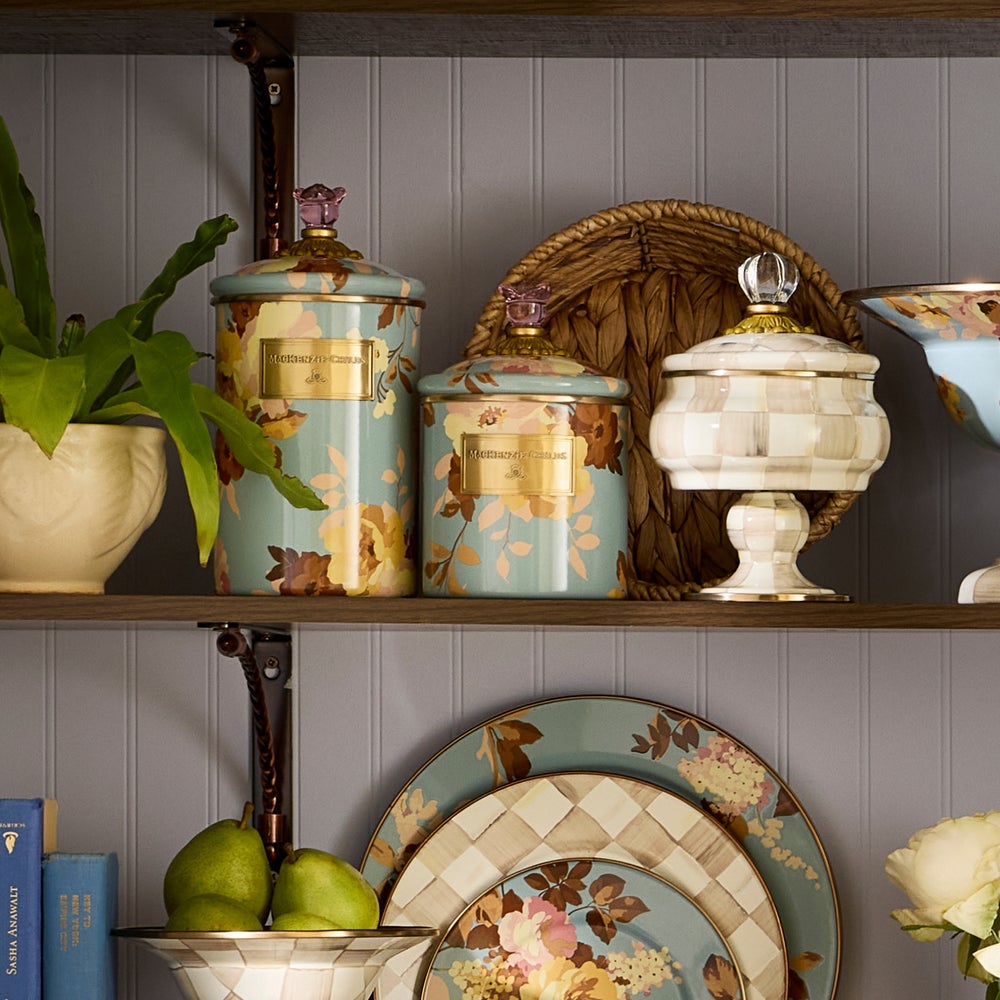 Wild Rose Slate Canisters