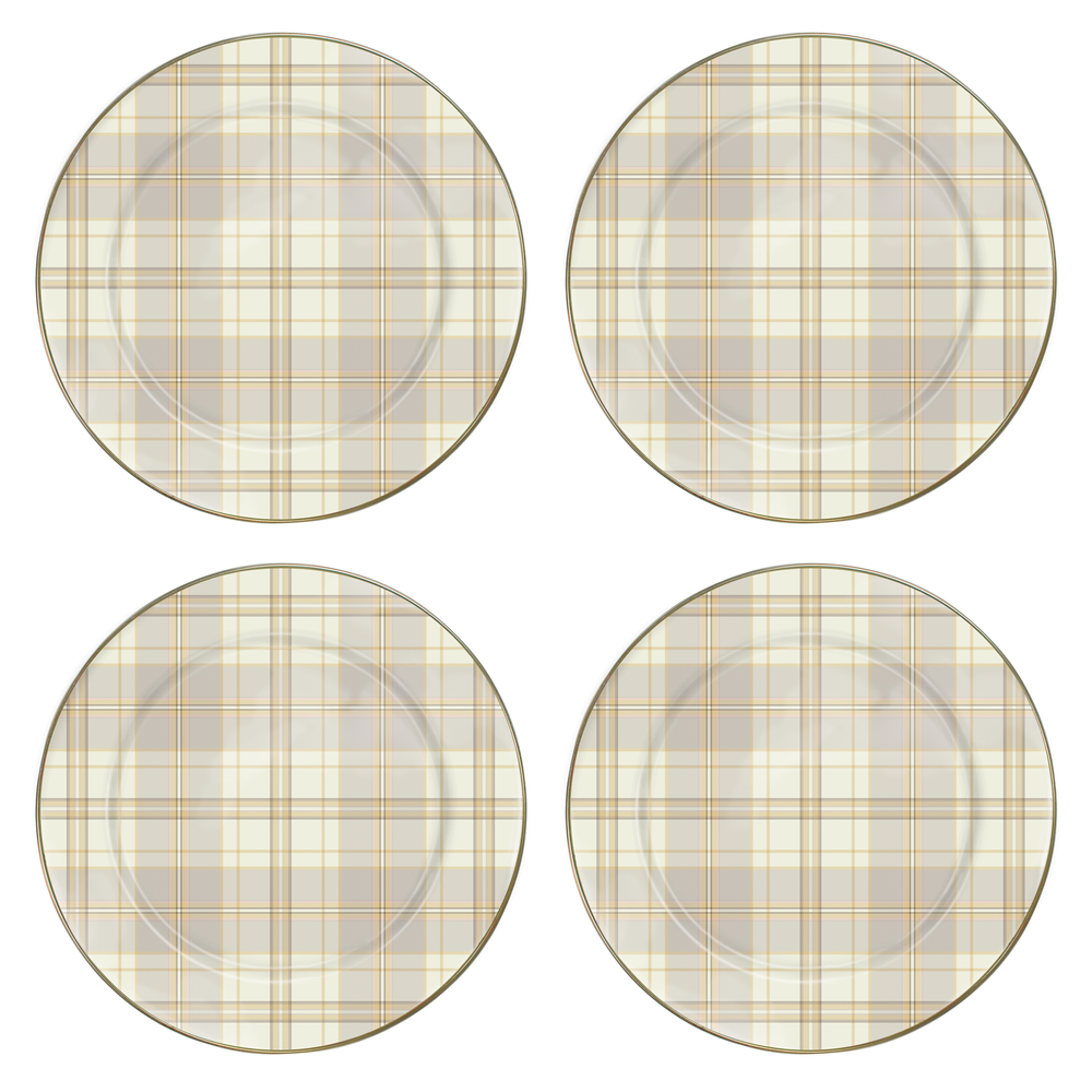 Tartan Latte Dinner Plate, Set of 4