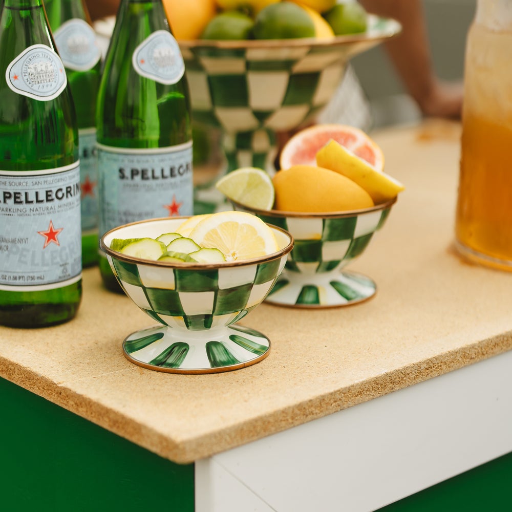 Enamel Check Ice Cream Dish