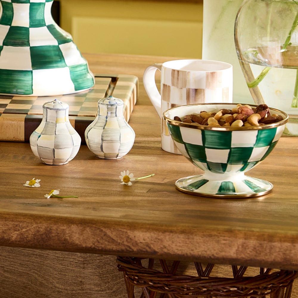 Enamel Check Ice Cream Dish