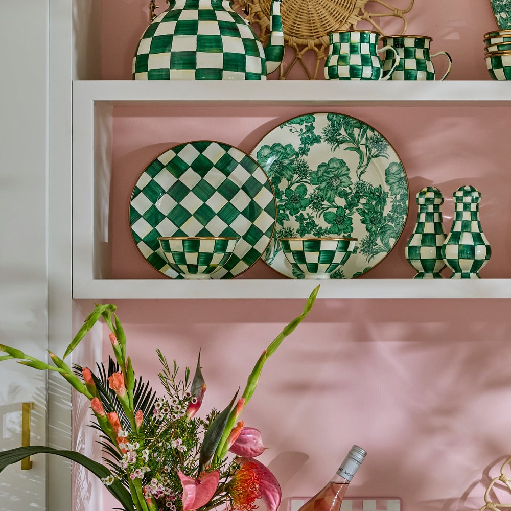 Enamel Check Ice Cream Dish