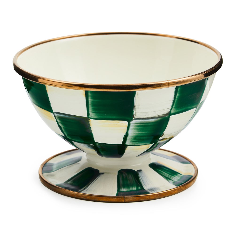 Enamel Check Ice Cream Dish