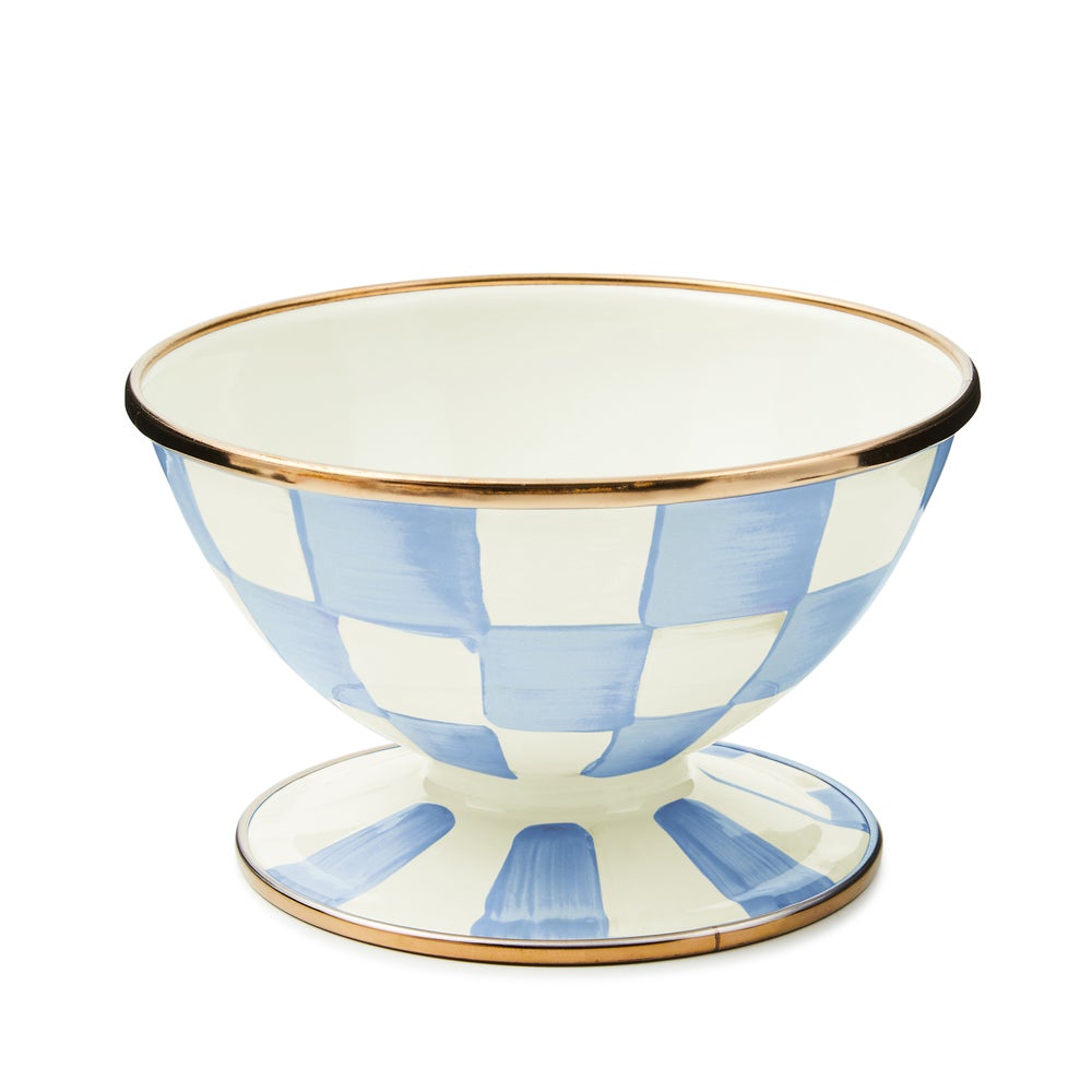 Enamel Check Ice Cream Dish