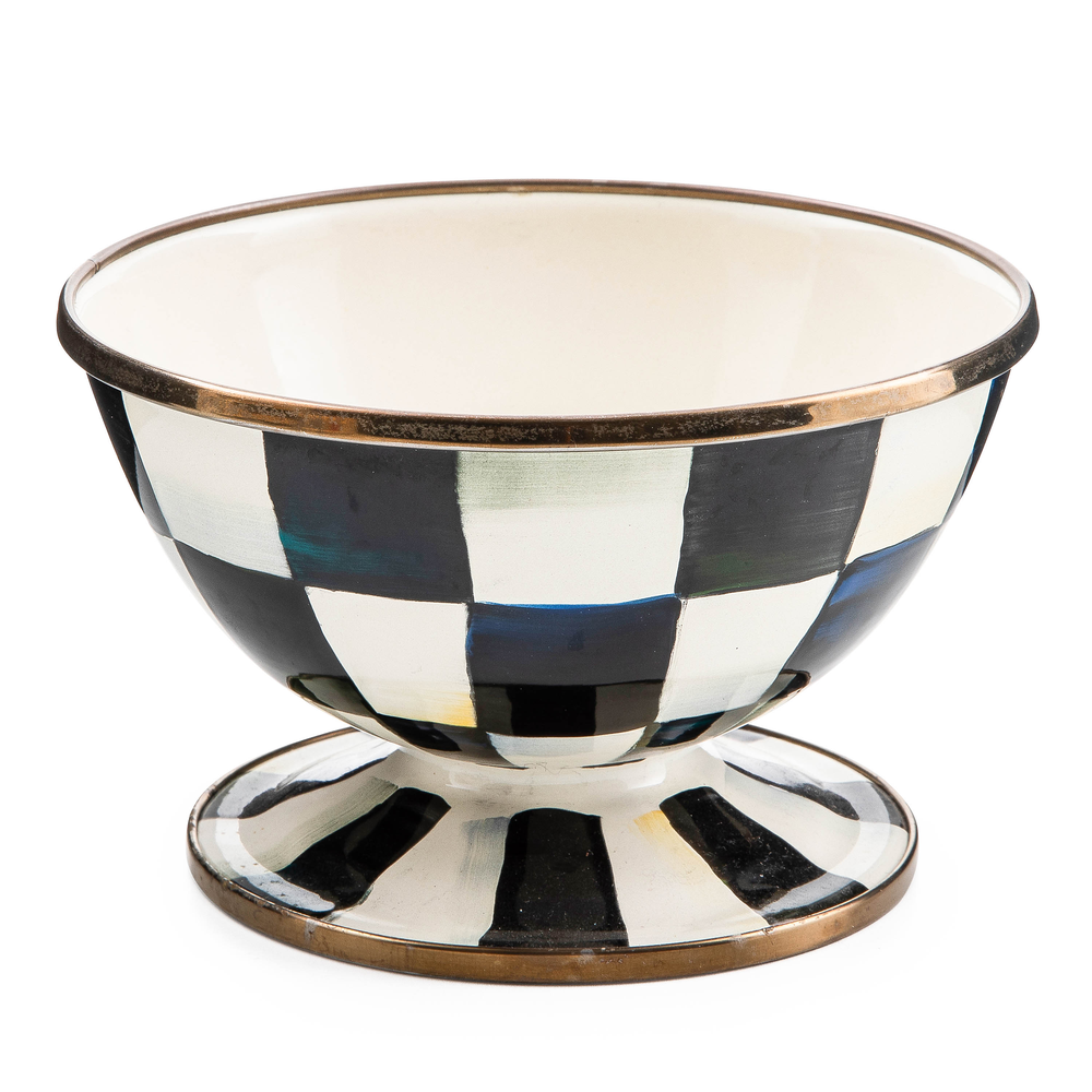 Enamel Check Ice Cream Dish
