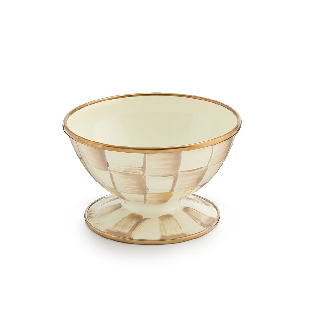 Enamel Check Ice Cream Dish