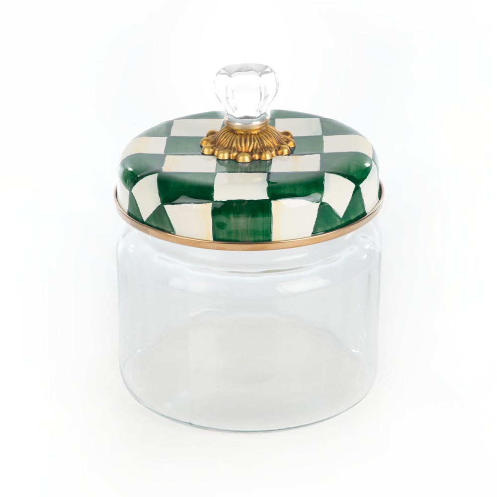 Emerald Check Kitchen Canisters