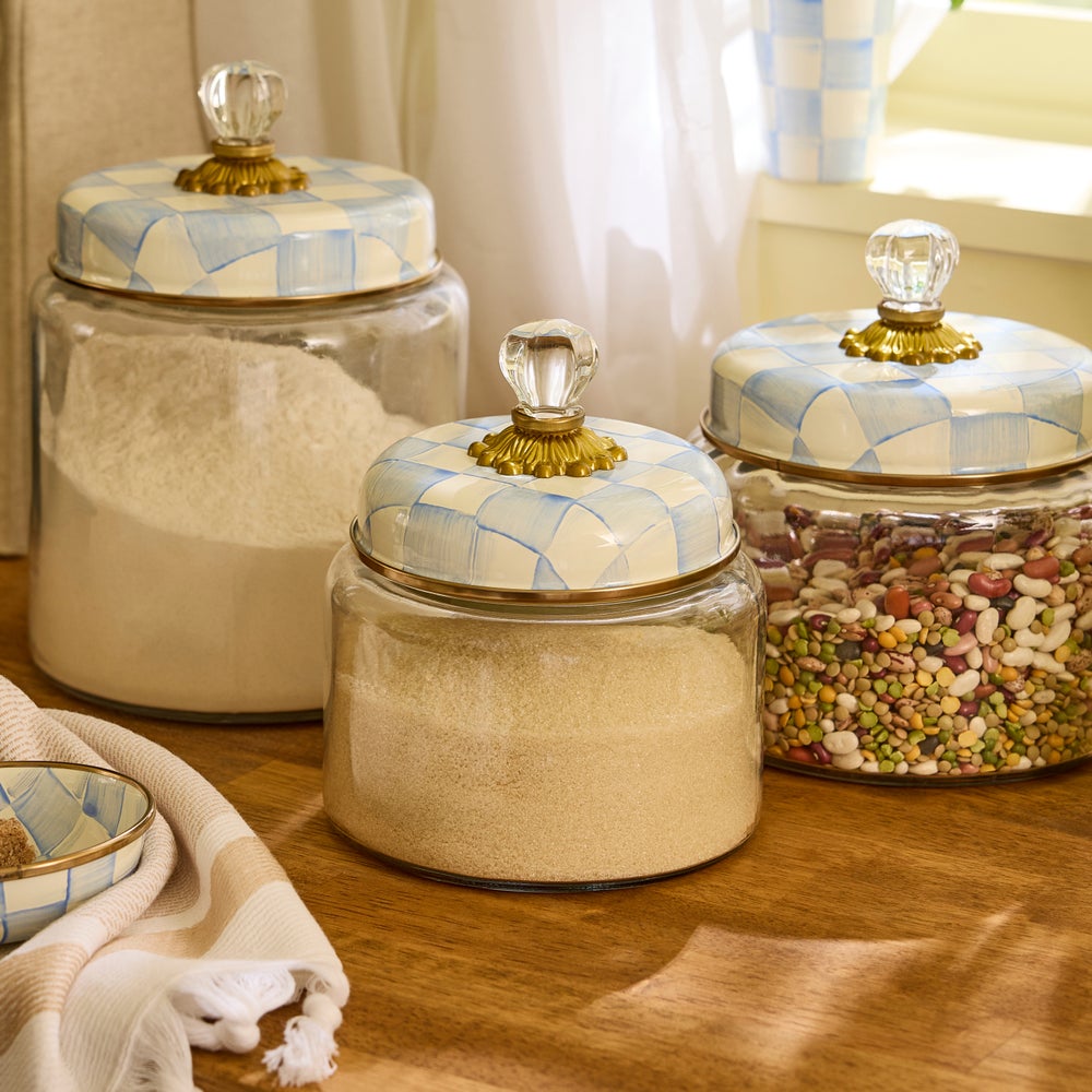 Sky Check Kitchen Canisters