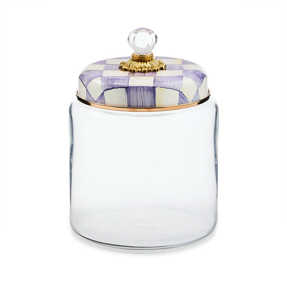 Violet Check Kitchen Canisters