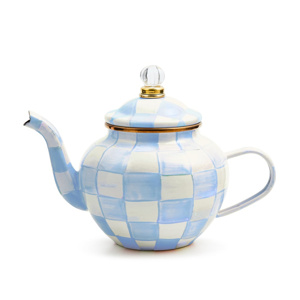 Enamel Check 4 Cup Teapot