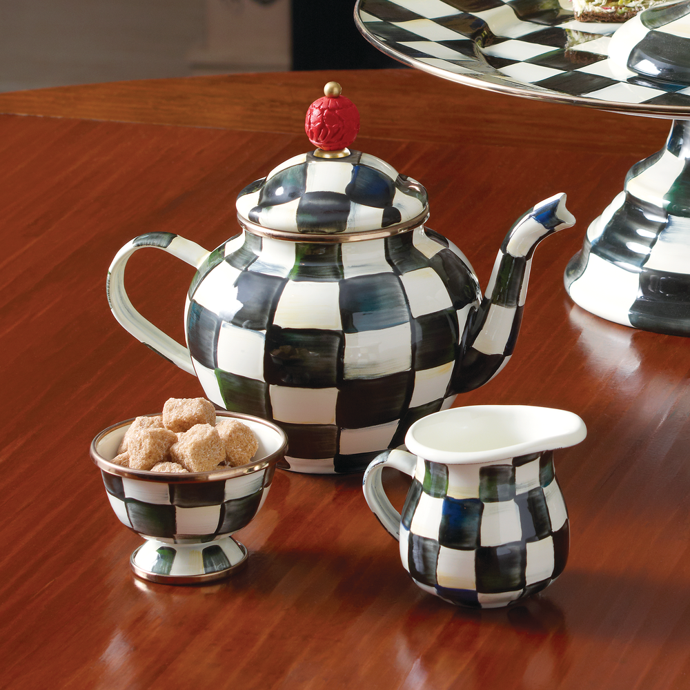 Enamel Check 4 Cup Teapot