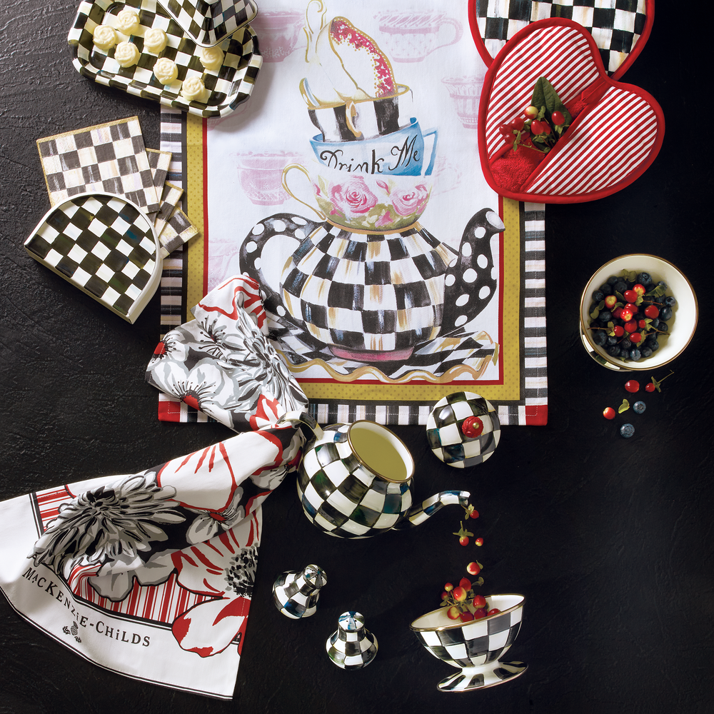 Enamel Check 4 Cup Teapot