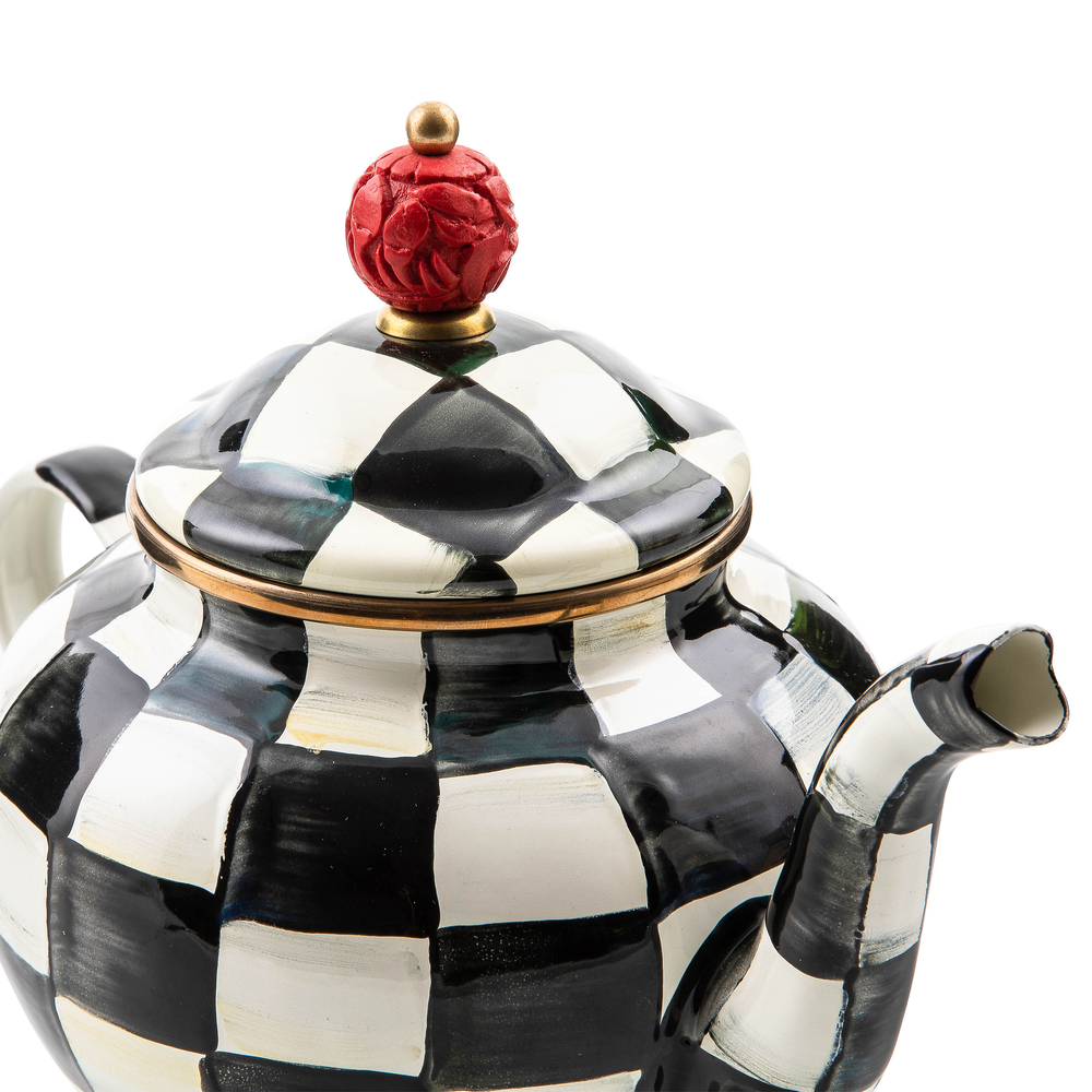 Enamel Check 4 Cup Teapot
