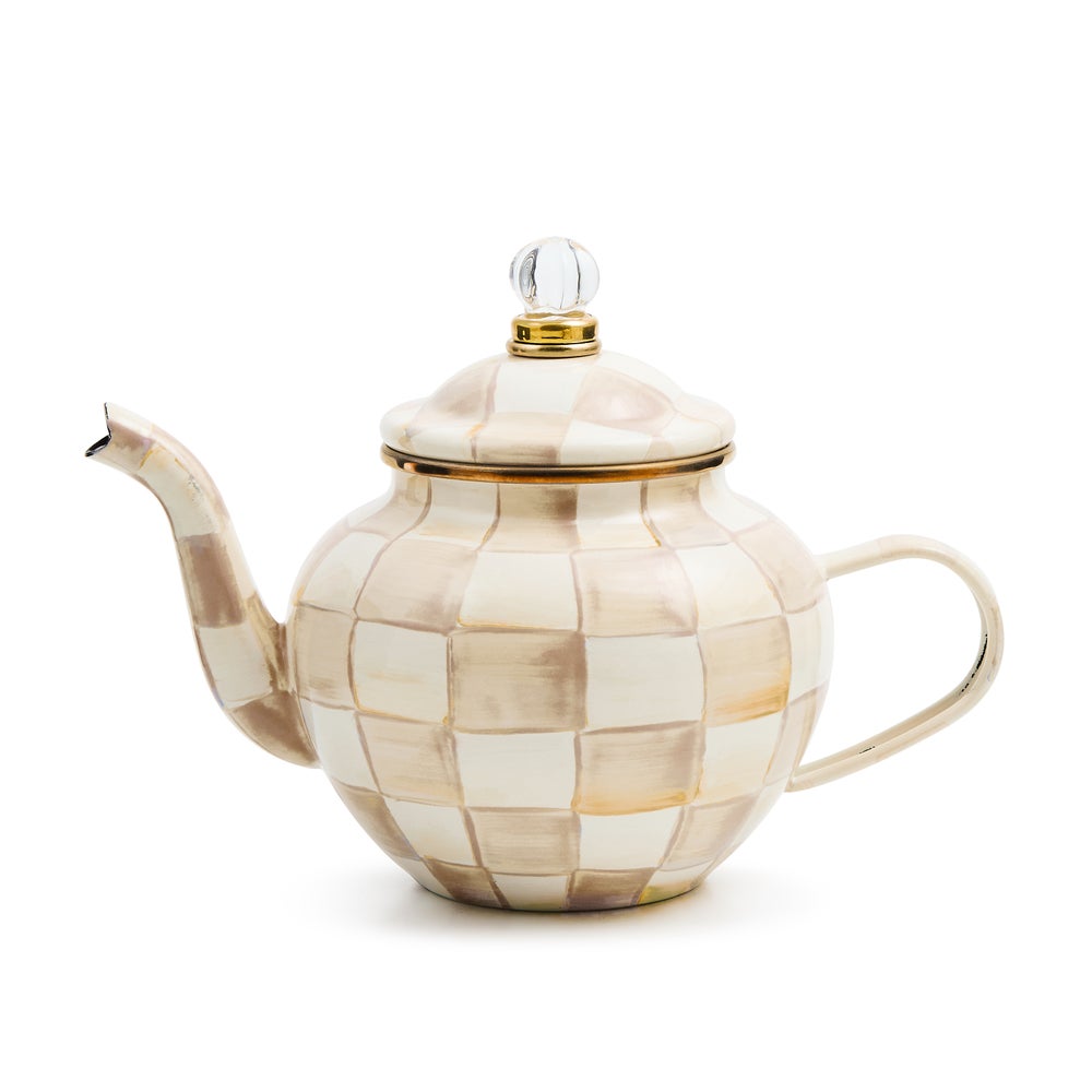 Enamel Check 4 Cup Teapot