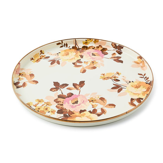 Floral Enamelware Round Tray
