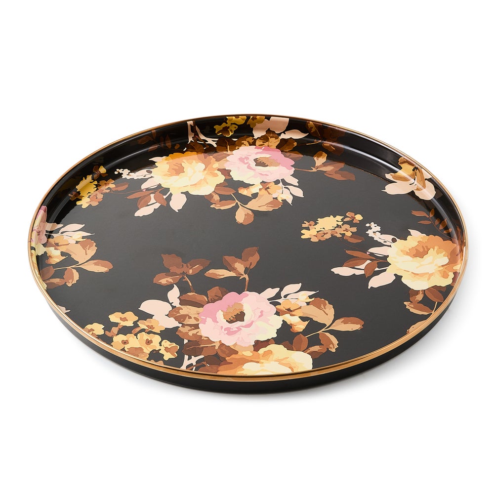 Floral Enamelware Round Tray