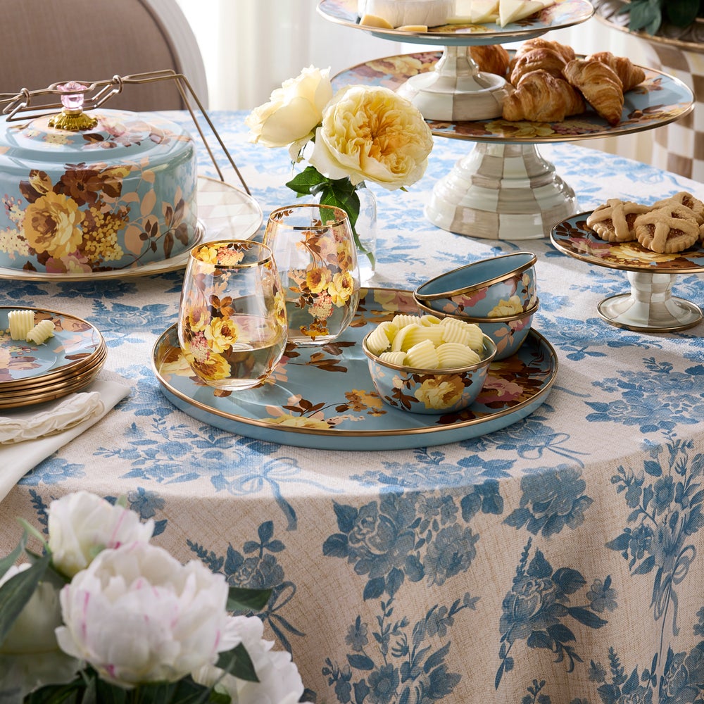 Floral Enamelware Round Tray