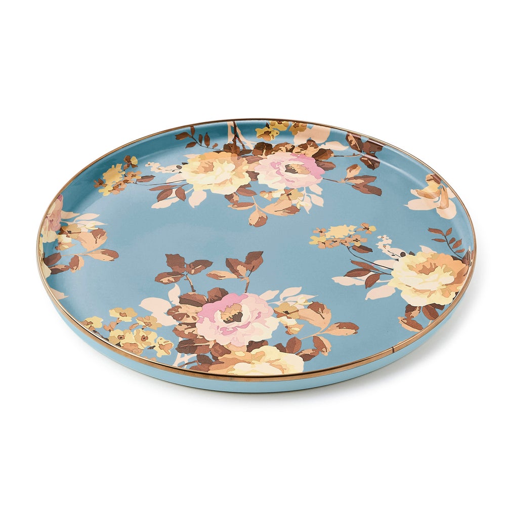 Floral Enamelware Round Tray