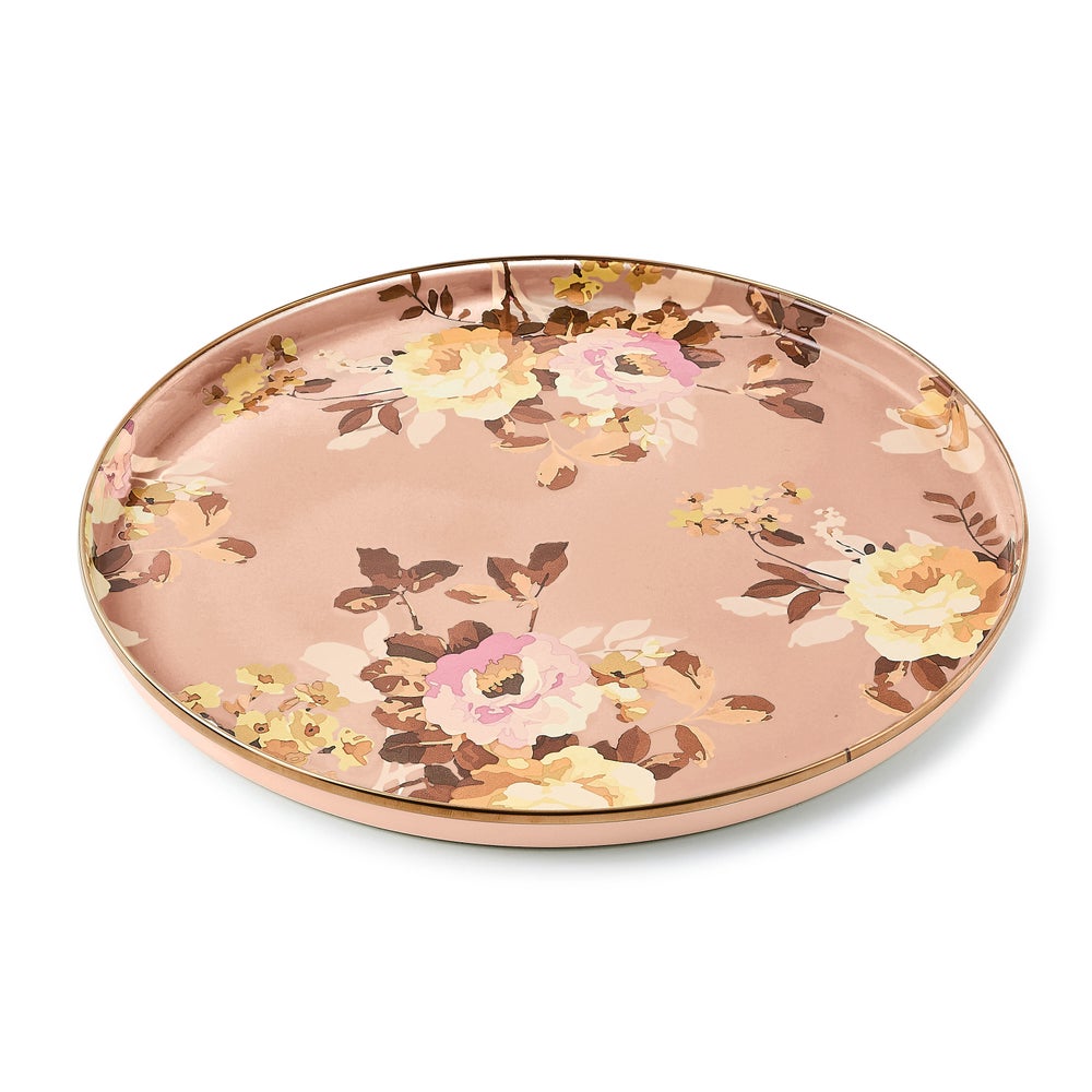Floral Enamelware Round Tray