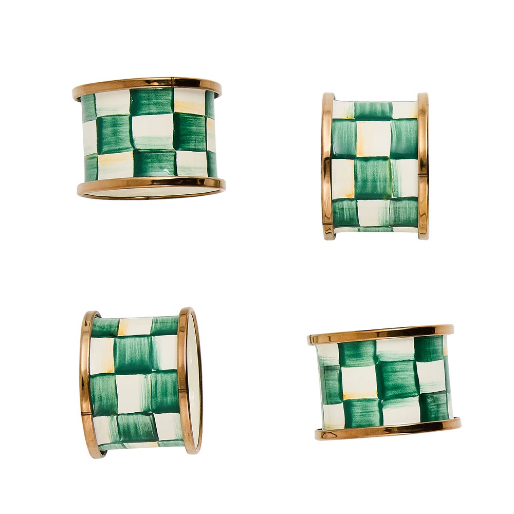 Enamel Napkin Rings, Set of 4