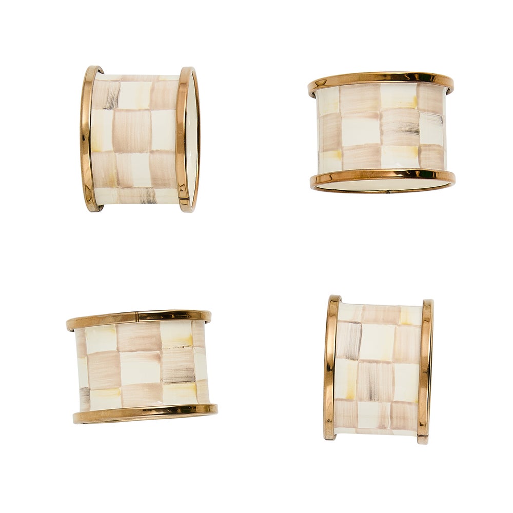 Enamel Napkin Rings, Set of 4