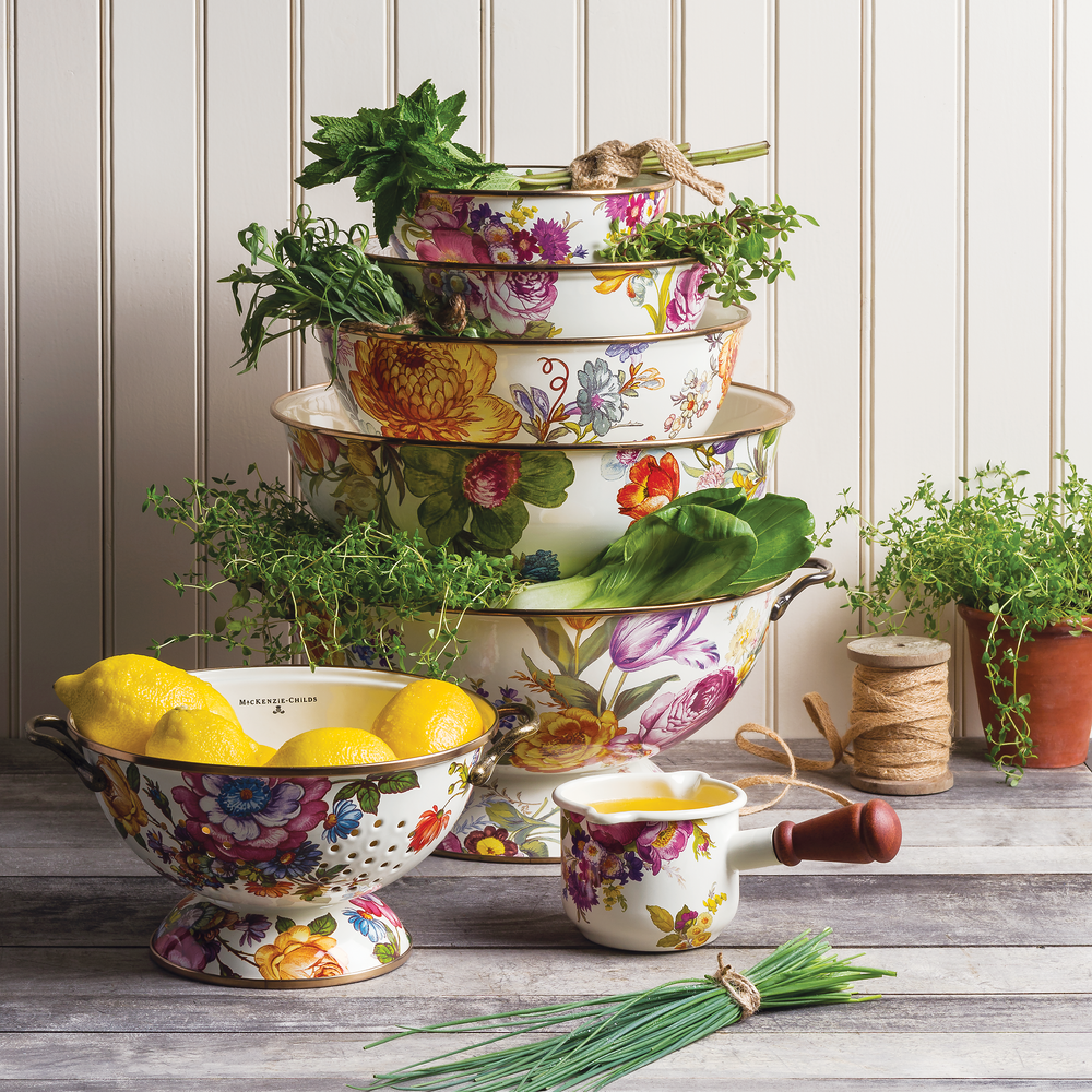 White Flower Market Small Everyday Bowl